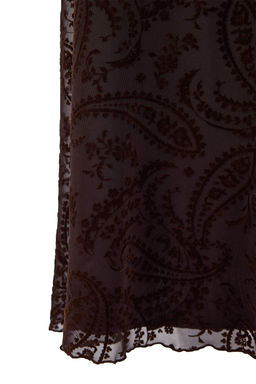 Kahverengi Cicekli A-Kesim/Can Form Ince Ask?l? Kolsuz Buzgulu Midi Tul Orme Elbise TWOSS26EL00025 - Trendyolmilla фото 6