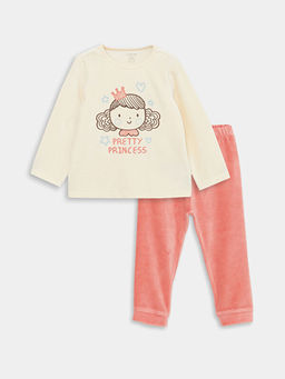 Bask?l? K?z Bebek Pijama Tak?m?