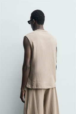 SUDADERA TANK RELAXED FIT TEXTURA / Beige - Zara фото 3