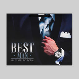 Пакет подарочный ламинированный, упаковка, «Best man», XL 49×40×19 см