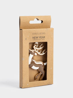 Игрушка елочная, 8 см, металл, золотистая, Прыгающий олень, New year - Anna lafarg фото 6