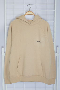 TRENDYOL MAN Bej Unisex Oversize/Genis Kesim Reglan Kol Sloganl? Kapusonlu Sweatshirt TMNAW25SW00156 - Trendyolmilla фото 16