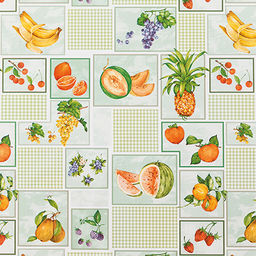 Клеенка столовая на тканевой основе "Фрукты" 1,26х25м, ПВХ, в рулоне, Россия (цена за м/п)