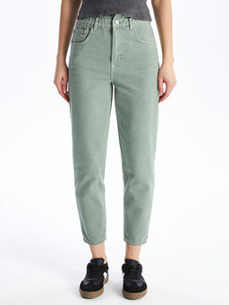 Beli Lastikli Slouchy Fit Kad?n Jean Pantolon