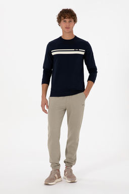 Erkek Lacivert Sweatshirt Sepette S_rpriz _ndirim