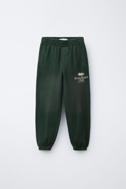 WASHED EFFECT SLOGAN T-SHIRT AND JOGGERS SET - Zara фото 5