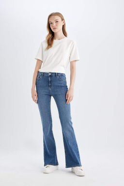 Длинные джинсовые брюки Mia с нормальной талией - Defacto фото 3