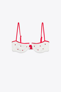 EMBROIDERED ELASTIC UNDERWIRED BIKINI TOP - Zara фото 4