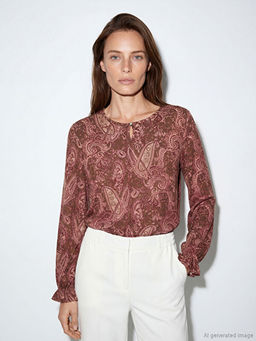 Bisiklet Yaka Desenli Bluz