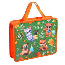 Папка для труда, А4, пластиковая, 33×26×7.5 см «Зверята»