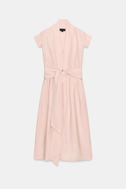VESTIDO CAMISERO CINTUR?N ZW COLLECTION / rosa claro - Zara фото 5