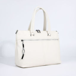 Сумка-тоут на молнии, 2 наружных кармана, цвет белый - Simaland фото 3