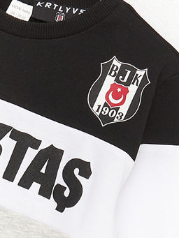 Bisiklet Yaka Uzun Kollu Be?ikta? Bask?l? Erkek Bebek Sweatshirt - Waikiki фото 3