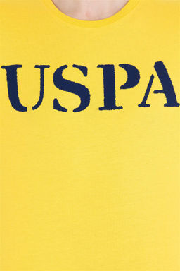 U. S. Polo Assn Мужская темно-желтая базовая футболка с круглым вырезом - U.s. polo assn фото 12