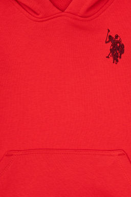 Erkek _ocuk K_rm_z_ Basic Kap__onlu Sweatshirt - U.s. polo assn фото 3