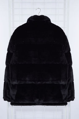 Trendyolmilla Man Siyah Regular Fit Pelus Kumas Astarl? Dolgulu K?sl?k Sisme Mont TMNAW25MO00010  фото 7