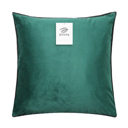 Наволочка декоративная Этель Кант, 45х45, цвет изумрудный, велюр (100% пэ)  фото 4