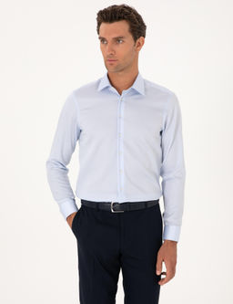 A__k Mavi Slim Fit Non Iron Klasik G_mlek - Cacharel фото 3