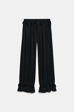 LACE TRIM SAROUEL TROUSERS - Zara фото 6