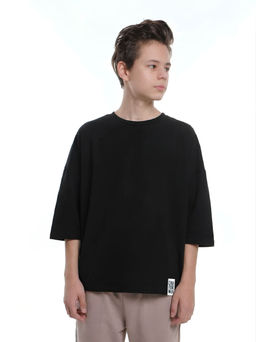 Футболка черная оверсайз 22-5270 черный - Mini maxi фото 4