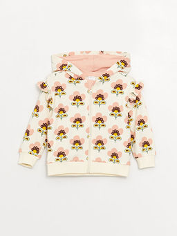 Kap??onlu Uzun Kollu K?z Bebek Fermuarl? Sweatshirt ve Tayt 2li - Waikiki фото 2