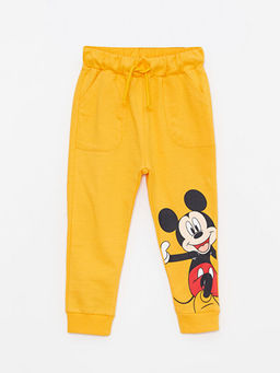 Bisiklet Yaka Uzun Kollu Mickey Mouse Bask?l? Sweatshirt ve E?ofman Alt Erkek Bebek 2li Tak?m - Waikiki фото 3