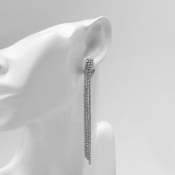 Клипсы Лёд тройная сплошная, цвет белый в серебре