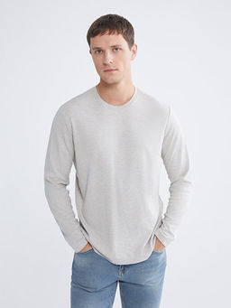 Bisiklet Yaka Uzun Kollu Erkek Sweatshirt