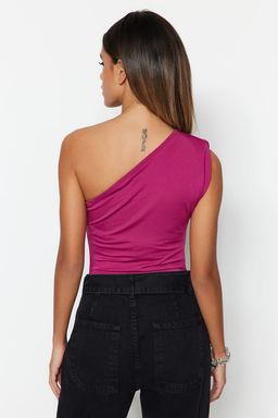Fusya Asimetrik Yakal? Alttan C?tc?tl? Esnek Orme Body TWOSS22BD00014