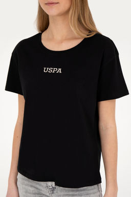 Женская черная футболка с круглым вырезом - U.s. polo assn фото 13