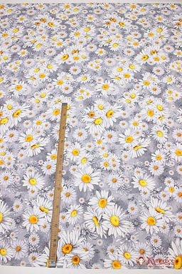 Перкаль Ромашковое поле, ш.2.2м, хлопок-100%, 110гр/м.кв - Купава фото 4