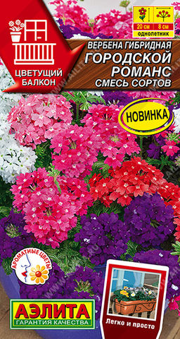 1258A Вербена гибридная Городской романс, смесь сортов 20 шт