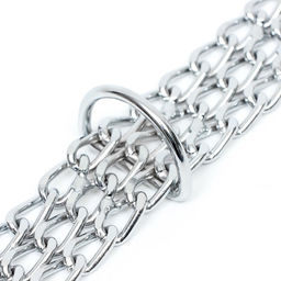 Ошейник металлический, плетёный, с вставкой из нейлона, 60 см × 3 мм