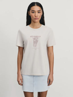 Футболка с принтом из хлопка / Zarina  фото 3