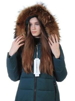 9196 Пальто зимнее женское (холлофайбер, натуральный мех енота) - Fashion фото 3