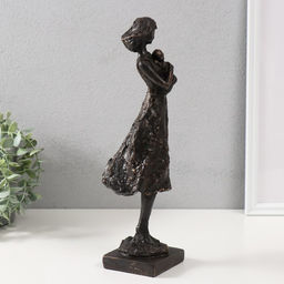 Фигурка полистоун «Девушка с ребёнком», чёрный, 34×9.5×9 см