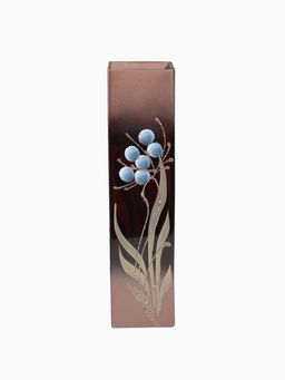 Ваза «Цветок», h=40.5 см, d=10.5 см, стекло, коричневая