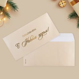 Набор подарочных конвертов «С Новым годом», 10 штук, тиснение, 22×11 см