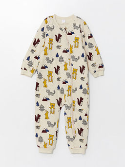 Bask?l? Erkek Bebek Tulum