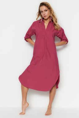 Siyah Dokuma Y?rtmacl? Plaj Midi Elbise TBESS21EL3847 - Trendyolmilla фото 7