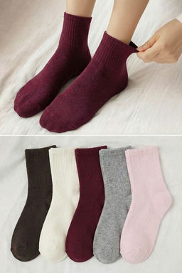 Trendyolmilla Kahverengi Cok Renkli 5li Paket Pamuklu Orme Corap TWOSS21CO0015  фото 16