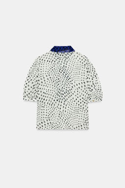 BLUSA LUNARES LAZO CONTRASTE / Crudo / Negro - Zara фото 3