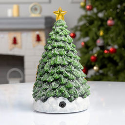 Светодиодная фигура «Поезд и оленёнок» 26×14×14 см, полистоун, от батареек АААх3, свечение мульти