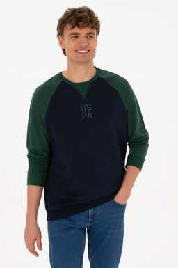 Erkek Bisiklet Yaka Regular Fit Koyu Ye_il Sweatshirt - U.s. polo assn фото 3