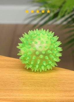 Игрушка для собак, светящийся мяч с шипами, TPR, 6,5 см., цвет в ассортименте PS081