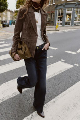 Z1975 MID-WAIST JACQUARD WAIST JEANS - Zara фото 5