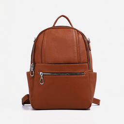 Рюкзак женский из искусственной кожи на молнии, 4 кармана, сумка, цвет коричневый - Simaland фото 2