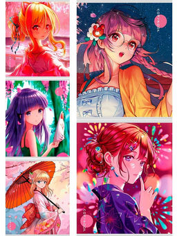 Цена за 2 шт. Тетрадь 48л. Collezione "Аниме" клетка (48-0873) тиснение фольгой