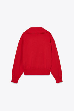 MAXI COLLAR CROPPED SWEATSHIRT - Zara фото 6