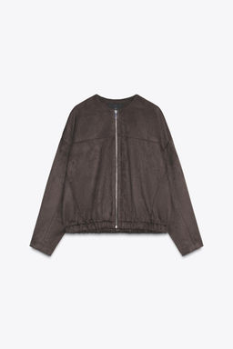 FAUX SUEDE BOMBER JACKET - Zara фото 7